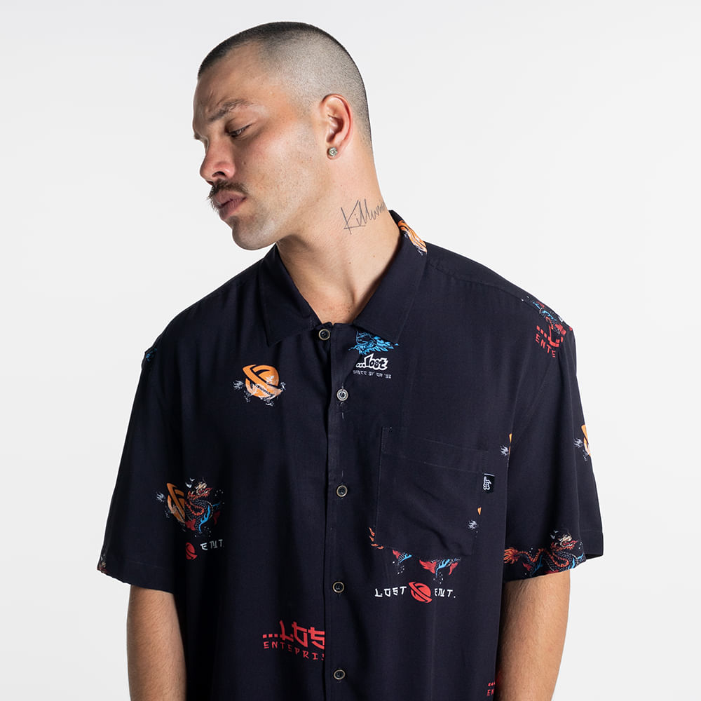 Camisa Manga Curta Lost Dragon Sheep