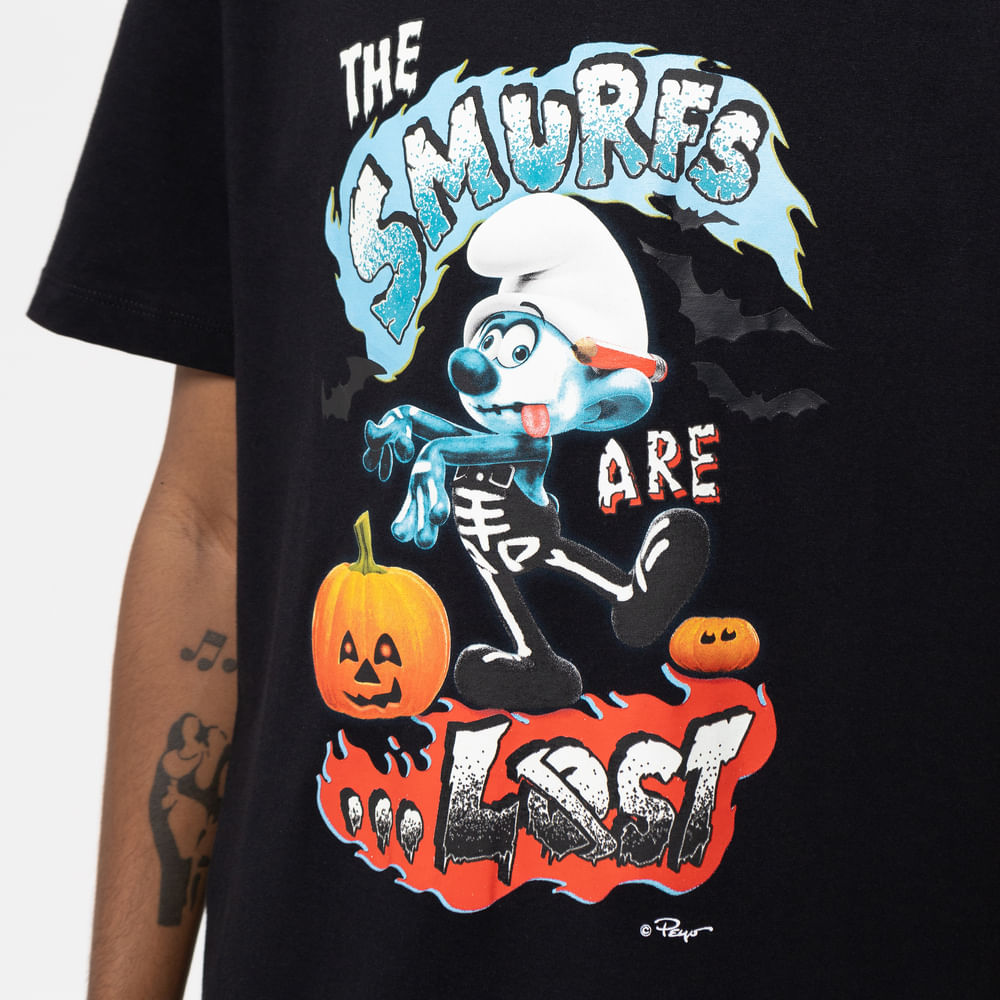 Camiseta Lost + Smurfs Halloween