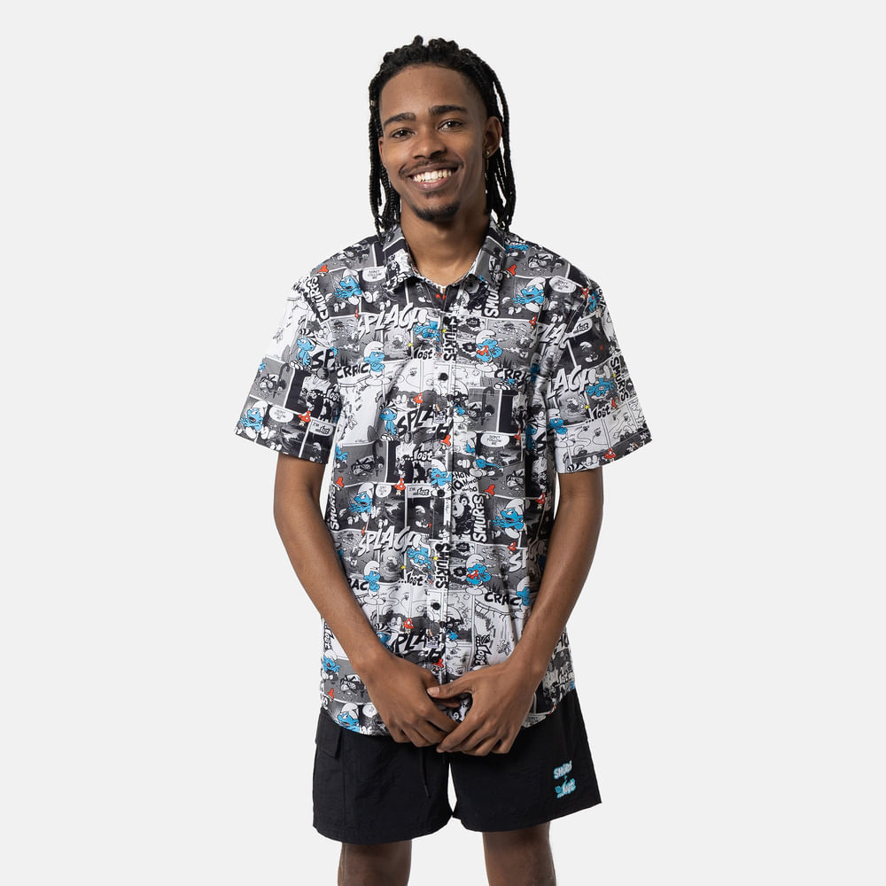Camisa Full Print Lost + Smurfs Comics