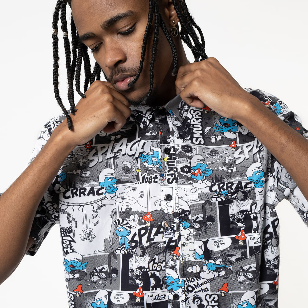 Camisa Full Print Lost + Smurfs Comics