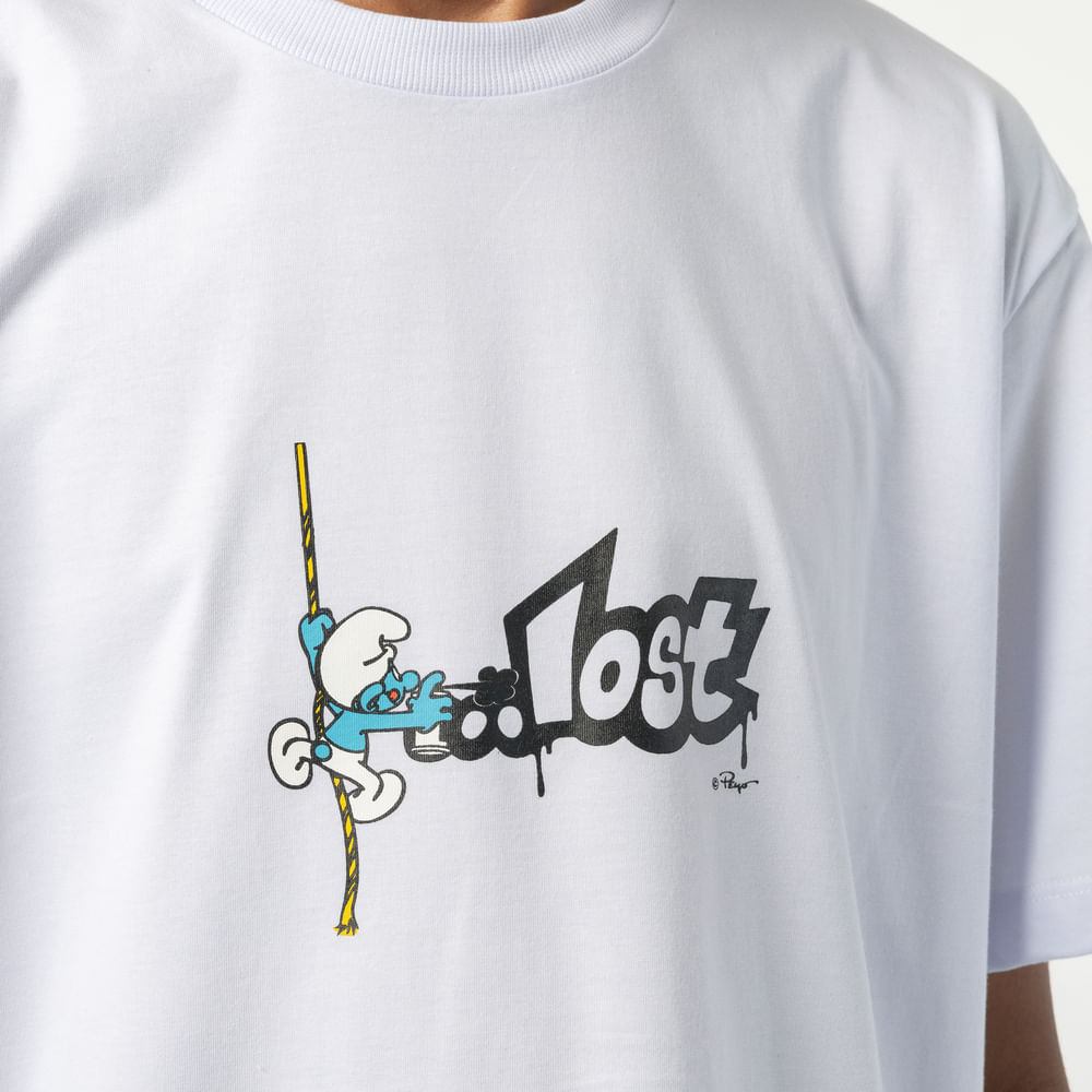 Camiseta Lost + Smurfs Box Fit Pixador