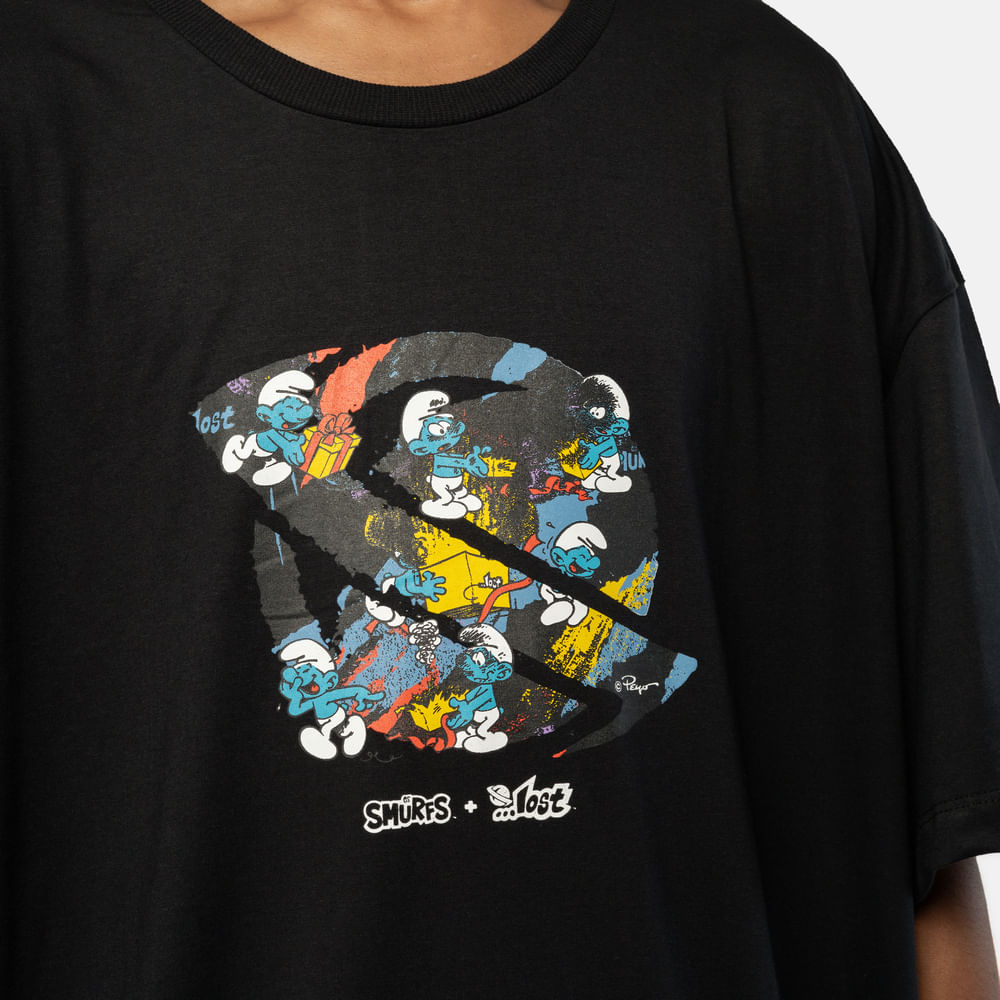 Camiseta Oversized Lost + Smurfs Saturn