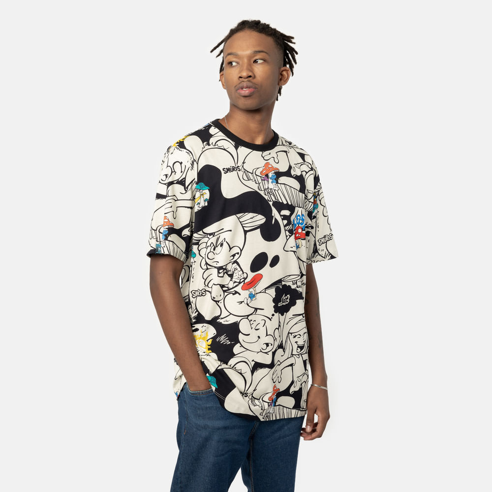 Camiseta Lost + Smurfs Full Print Mushroom World
