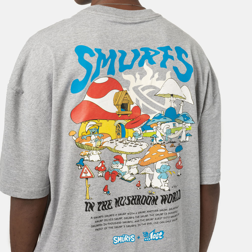 Camiseta Especial Lost + Smurfs In The Mushroom World