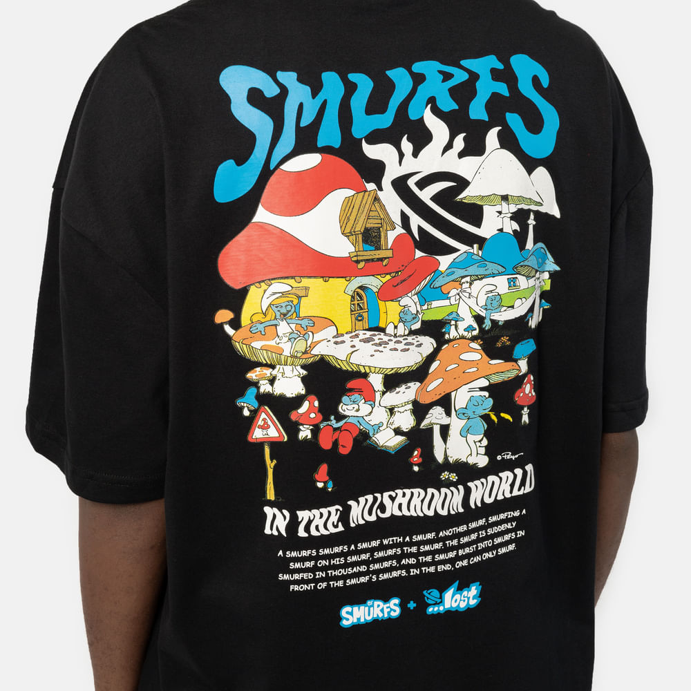 Camiseta Especial Lost + Smurfs In The Mushroom World