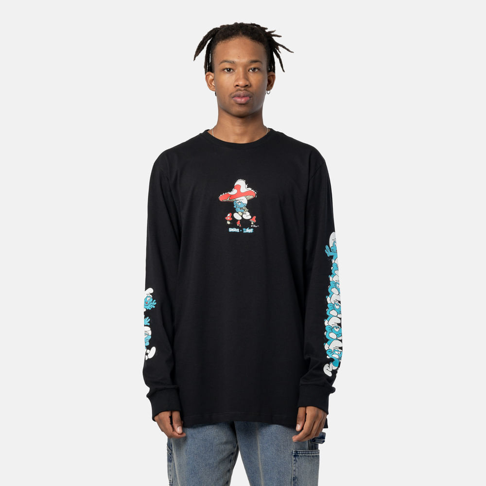 Camiseta Manga Longa Lost + Smurfs