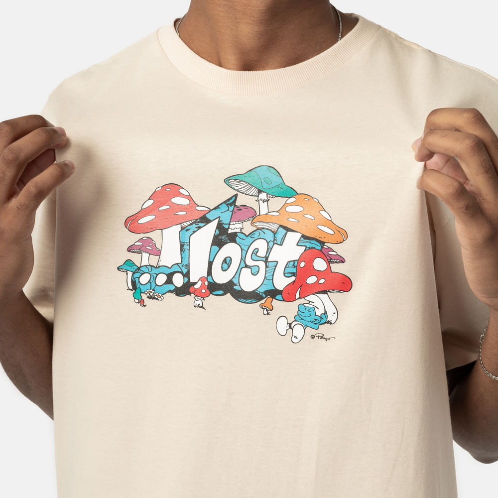 Camiseta Lost + Smurfs Mushroom