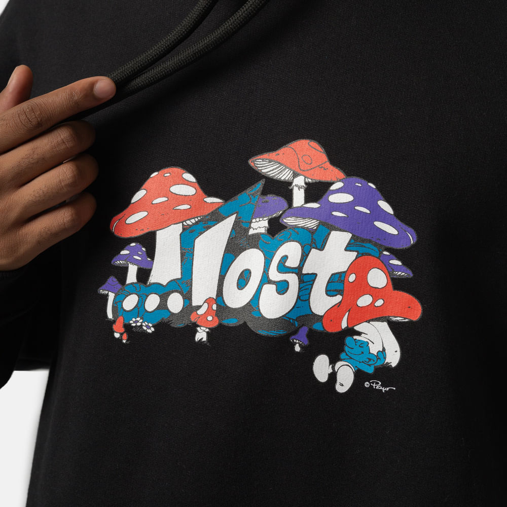 Moletom Canguru Lost + Smurfs Mushroom