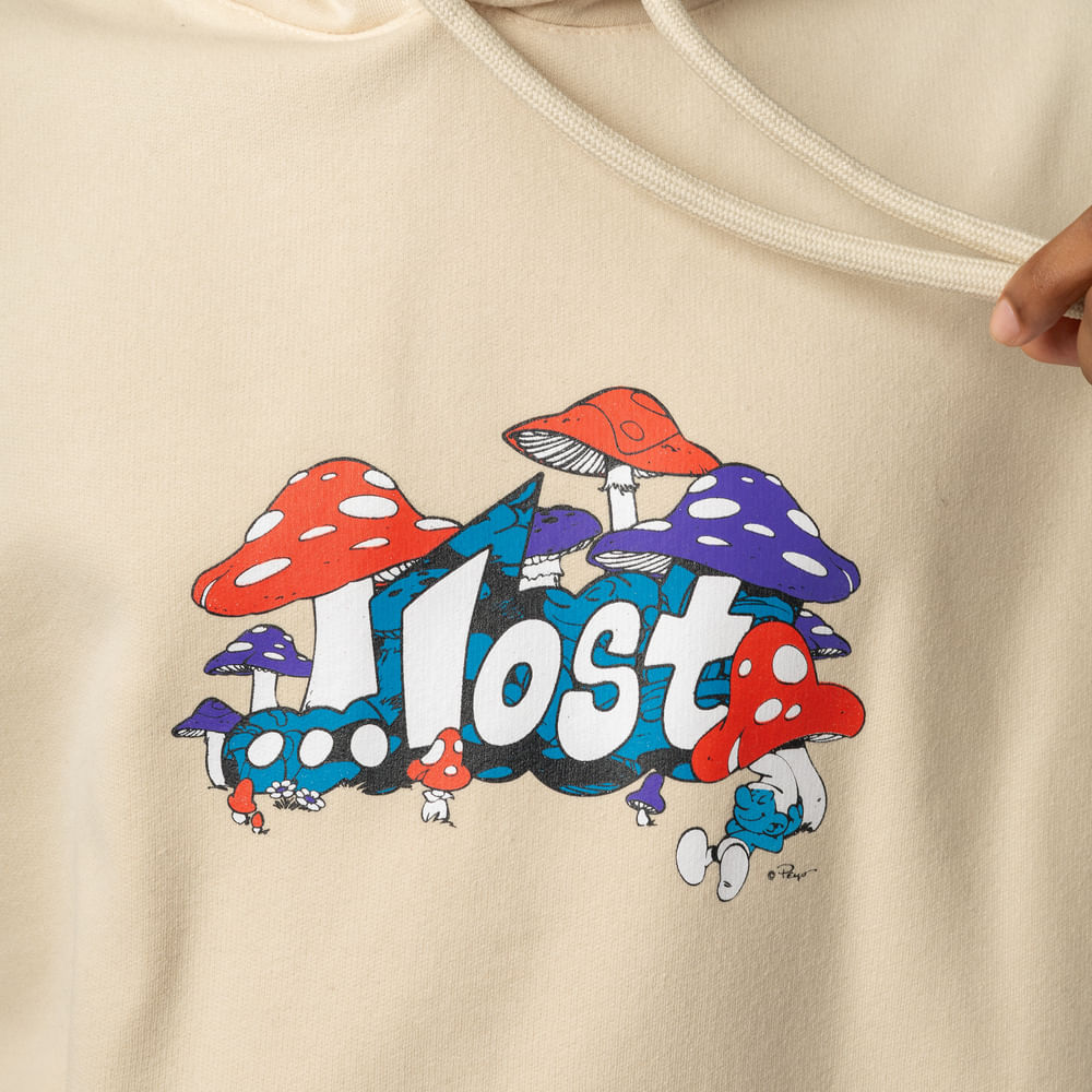 Moletom Canguru Lost + Smurfs Mushroom