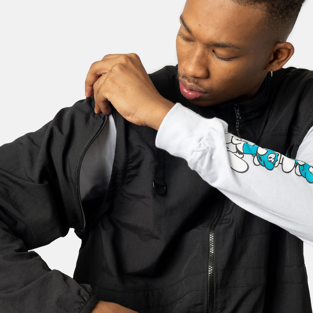 Jaqueta Windbreaker Vira Colete Lost + Smurfs