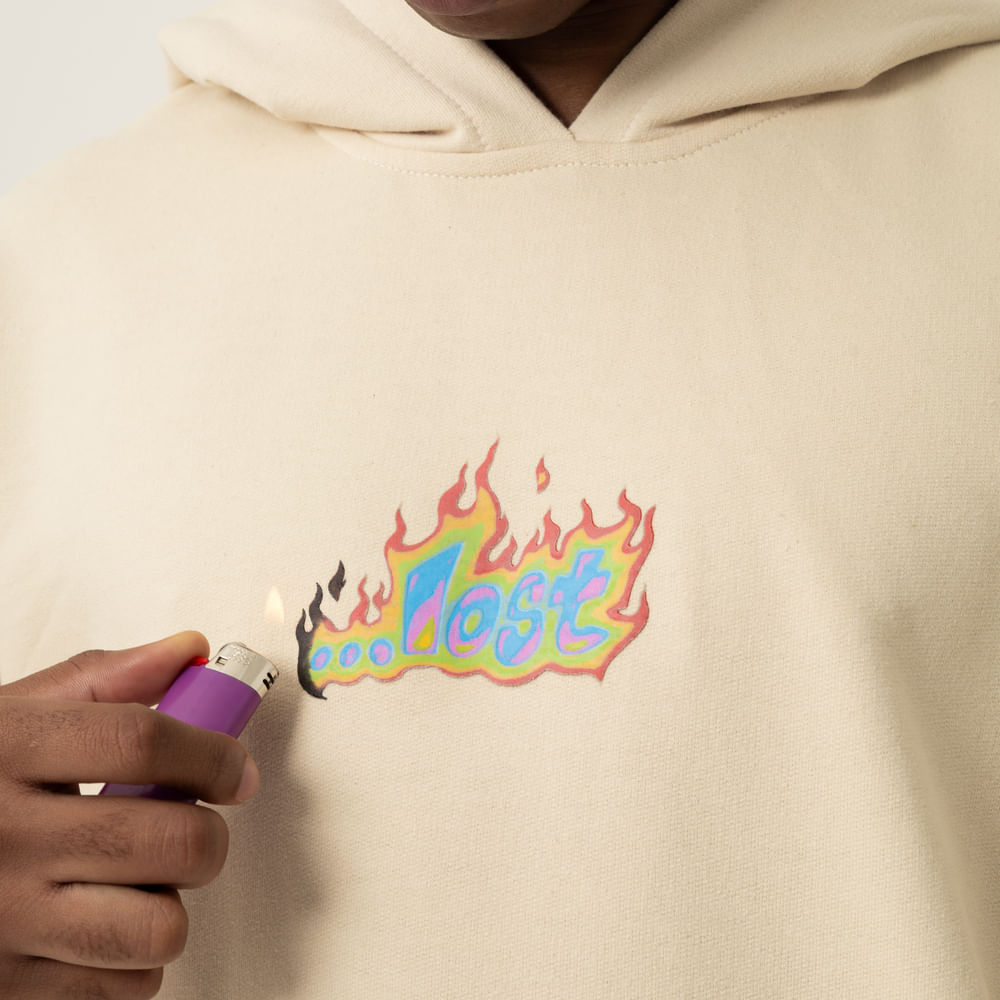 Moletom Canguru Lost Logo Fire