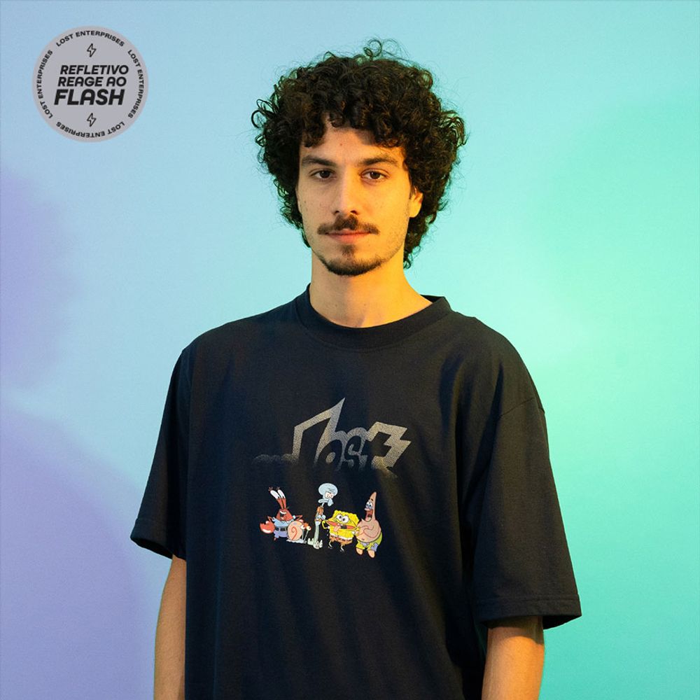 Camiseta Lost x Bob Esponja Fun