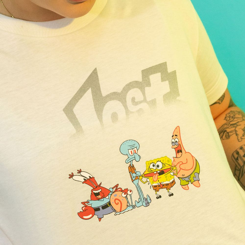 Cropped Lost x Bob Esponja Fun