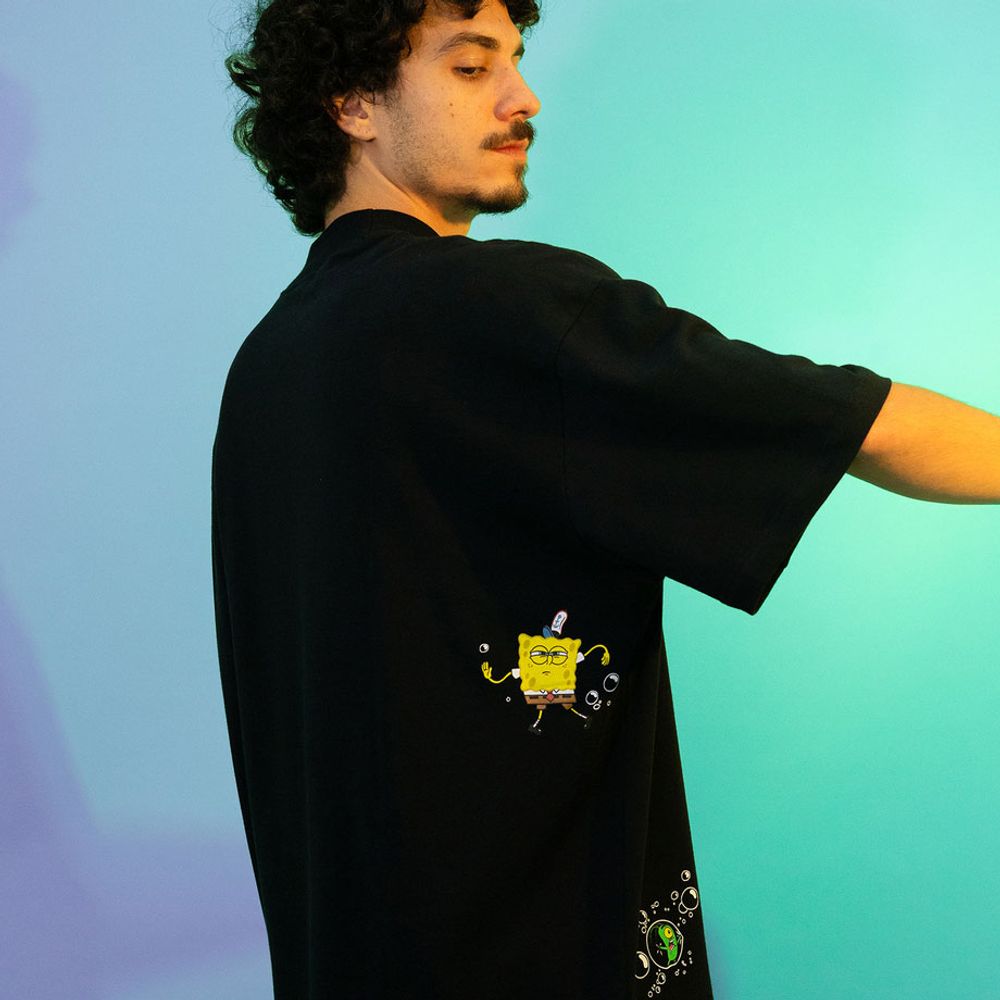 Camiseta Boxfit Lost x Bob Esponja Quadrada Bubble