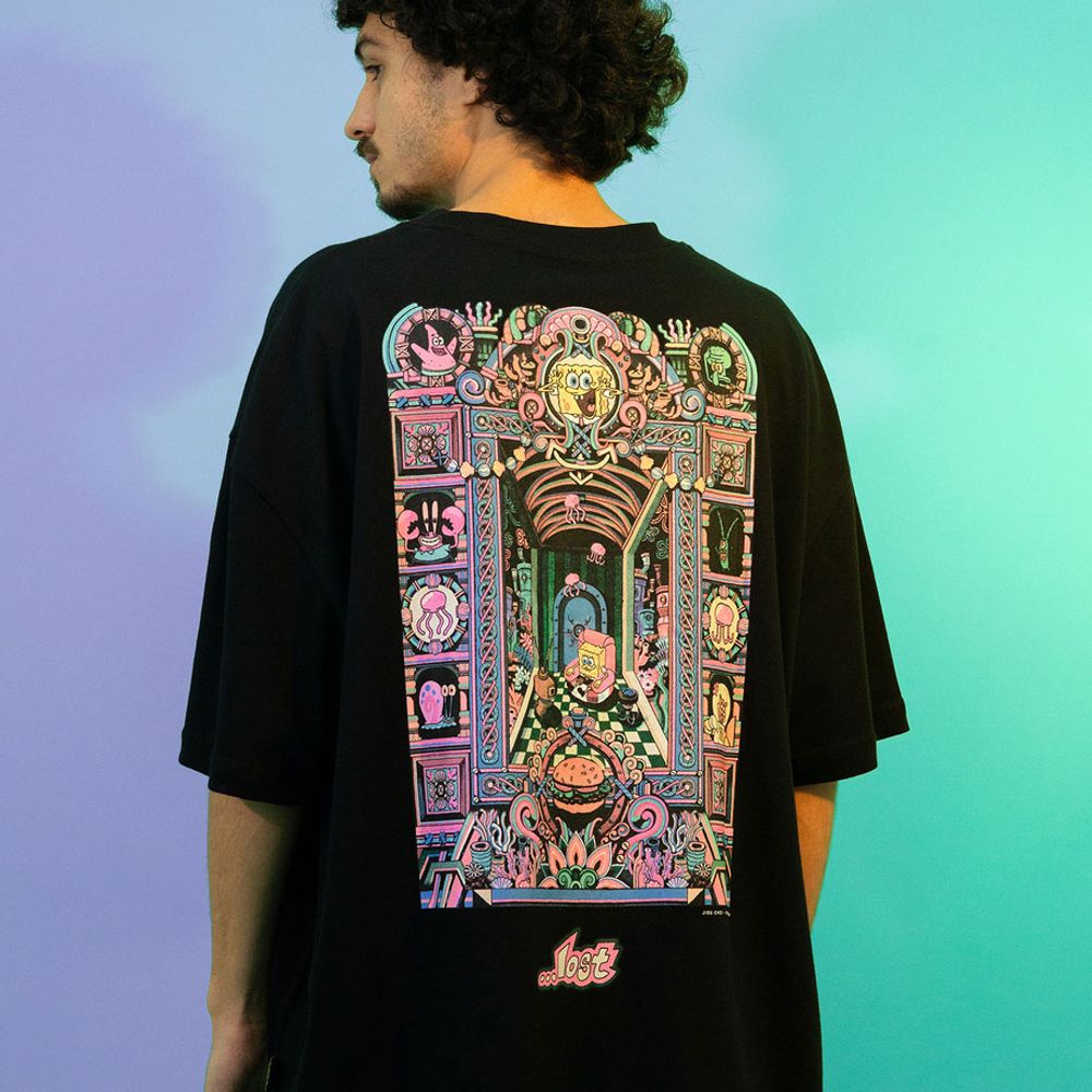 Camiseta Lost x Bob Esponja Octopus Saturn
