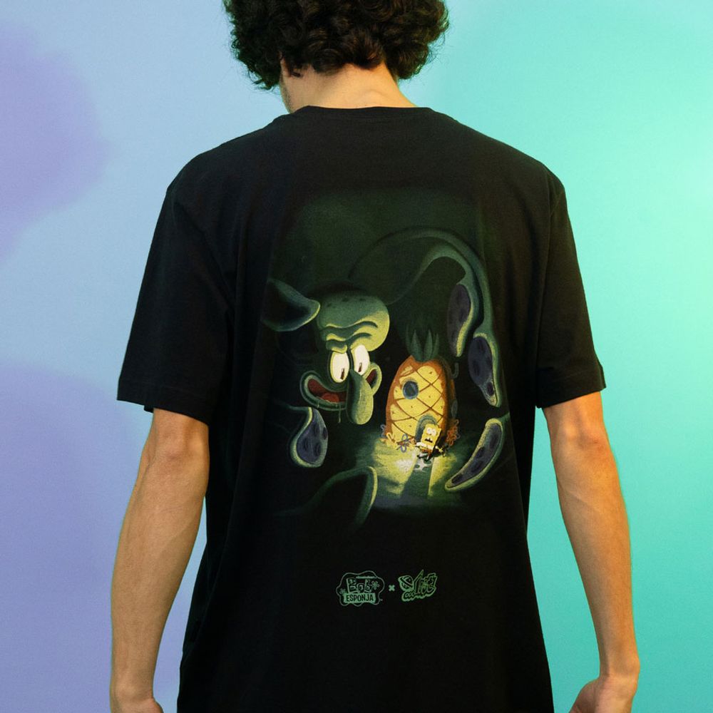 Camiseta Lost x Bob Esponja Horror Squid