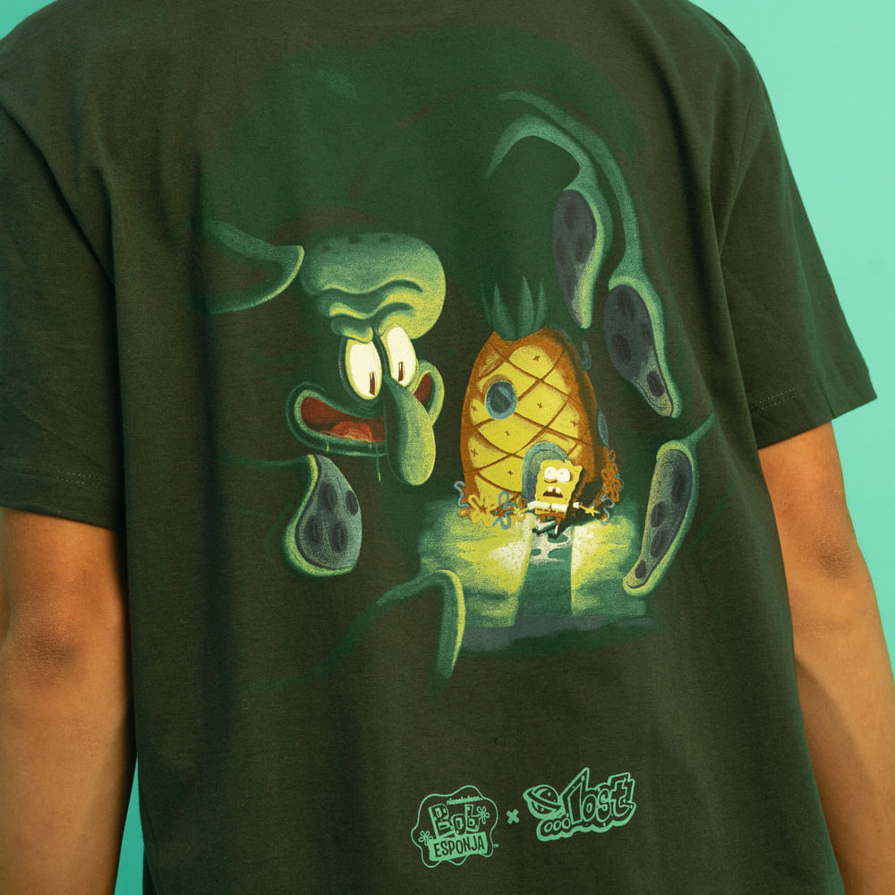 Camiseta Lost x Bob Esponja Horror Squid
