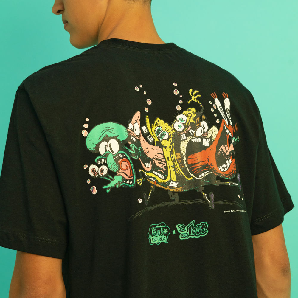 Camiseta Lost x Bob Esponja Crazy Gang