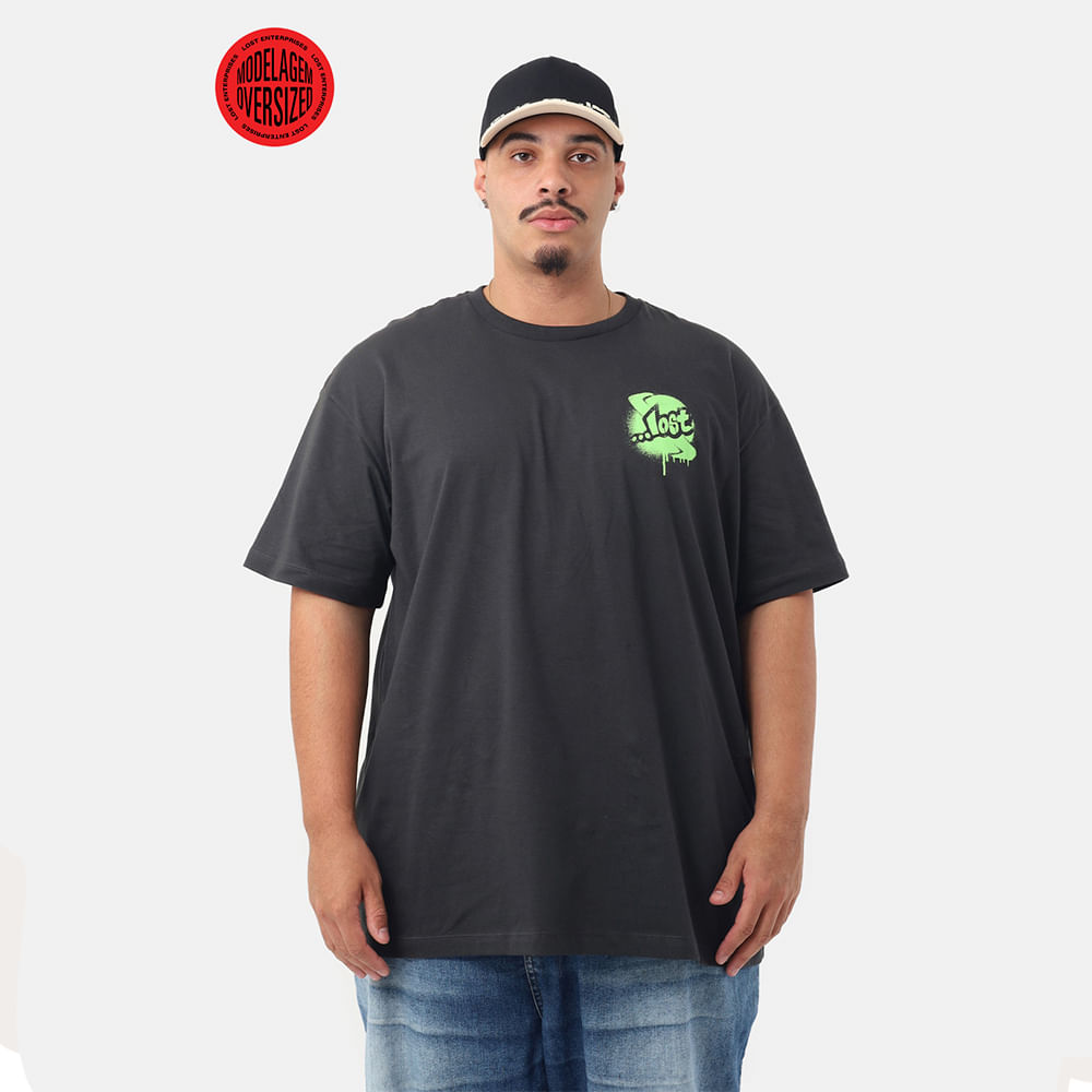 Camiseta Lost Branding Stencil Oversized